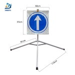 Reflective Tripod Warning Sign - One Way Go Straight Reflective Tripod Folding Warning Sign